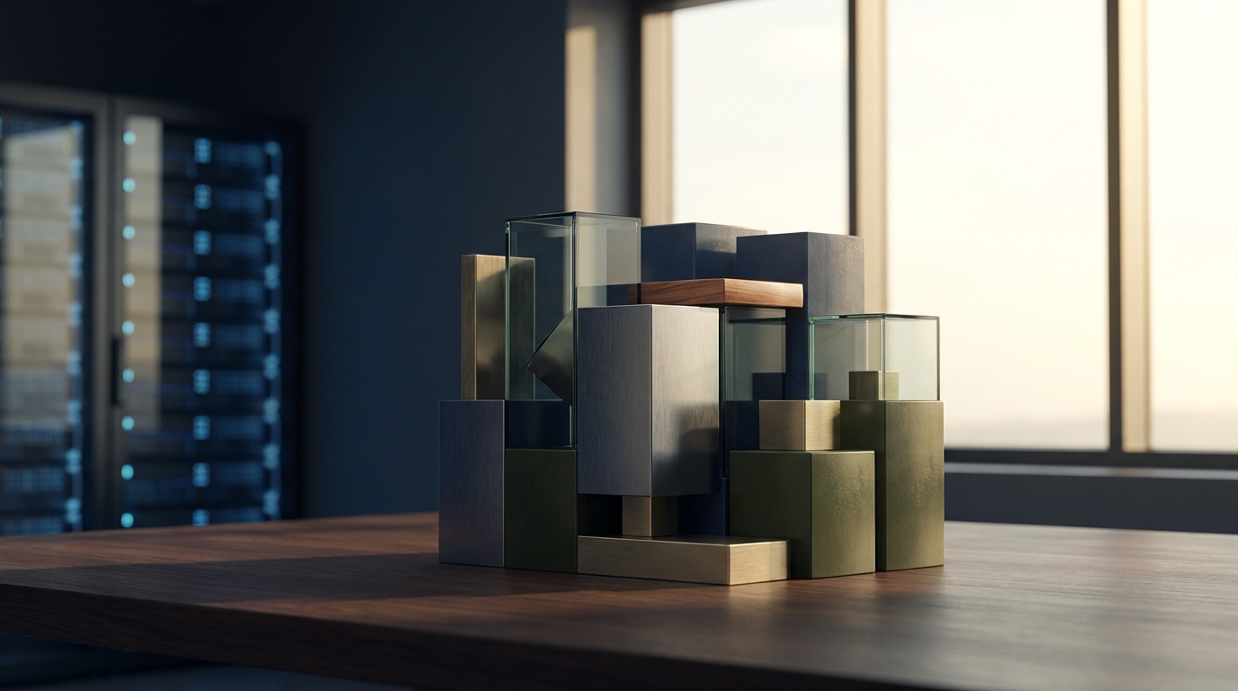 Illustrative server equipment and geometric forms
